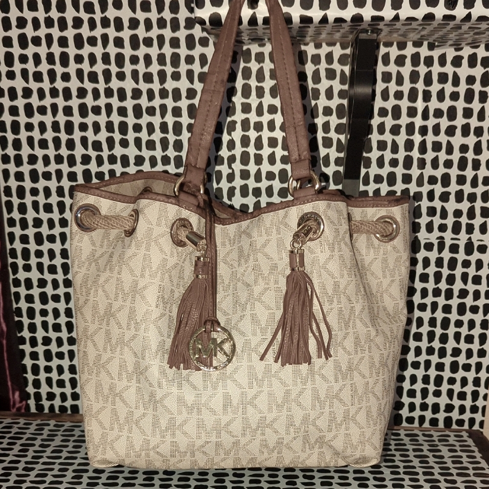 Michael Kors Brown and Cream Tote Bag